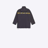 Thumbnail for your product : Balenciaga Light hooded windbreaker coat with contrasted logo at back