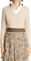 Thumbnail for your product : Brunello Cucinelli Monili Detail V-Neck Cashmere Sweater