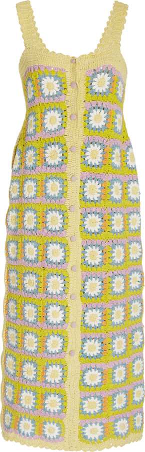 ALÉMAIS ALÉMAIS Petra Crochet Cotton Midi Dress - ShopStyle