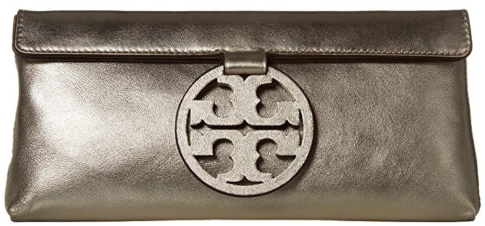tory burch metallic clutch