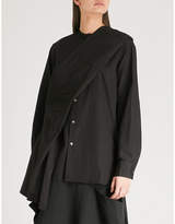Thumbnail for your product : Y's Ys Asymmetric-overlay cotton shirt