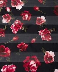 White House Black Market Silk Rose Printed Oblong Scarf