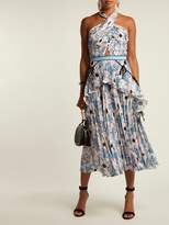 Thumbnail for your product : Self-Portrait Floral Print Pleated Crepe De Chine Dress - Womens - Pink Multi