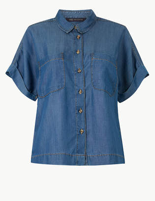 Marks and Spencer PETITE Button Detailed Patch Pocket Shirt