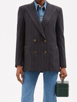Thumbnail for your product : BLAZÉ MILANO Ferien Everynight Double-breasted Striped Blazer - Navy Stripe
