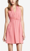 Thumbnail for your product : Express Light Pink Ruched Jersey Halter Dress