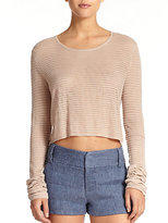 Thumbnail for your product : Alice + Olivia Cropped Cashmere-Blend Fine-Knit Sweater
