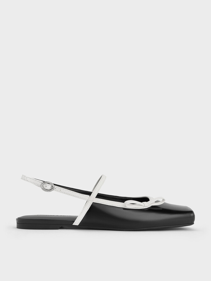 Charles & Keith Two-Tone Bow Slingback Mary Jane Flats