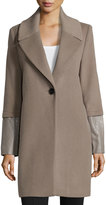 Thumbnail for your product : Neiman Marcus Elie Tahari Exclusive for Greece Wool One-Button Coat W/ Leather Cuffs