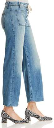 Mother The Lace-Up Roller Cropped Jeans in Where There's Smoke