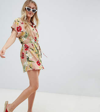 Missguided Petite exclusive petite floral print shirt dress