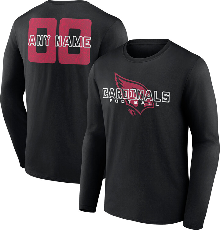 Fanatics MTO Label Men's Black Arizona Cardinals Stellar Personalized Name & Number Long Sleeve T-Shirt