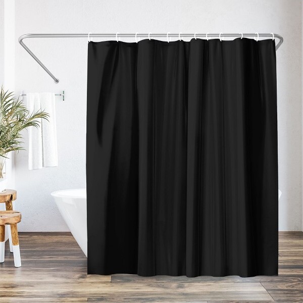 Americanflat 71x74 Solid Grey Shower Curtain - Water Resistant - Polyester Fabric