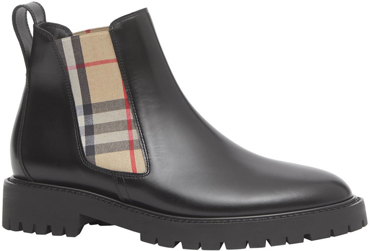 Burberry Allostock Check Chelsea Boots - ShopStyle