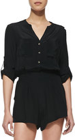 Thumbnail for your product : Twelfth St. By Cynthia Vincent Silk Long-Sleeve Jumpsuit