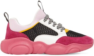 Moschino 30mm Mesh, Neoprene & Leather Sneakers - ShopStyle