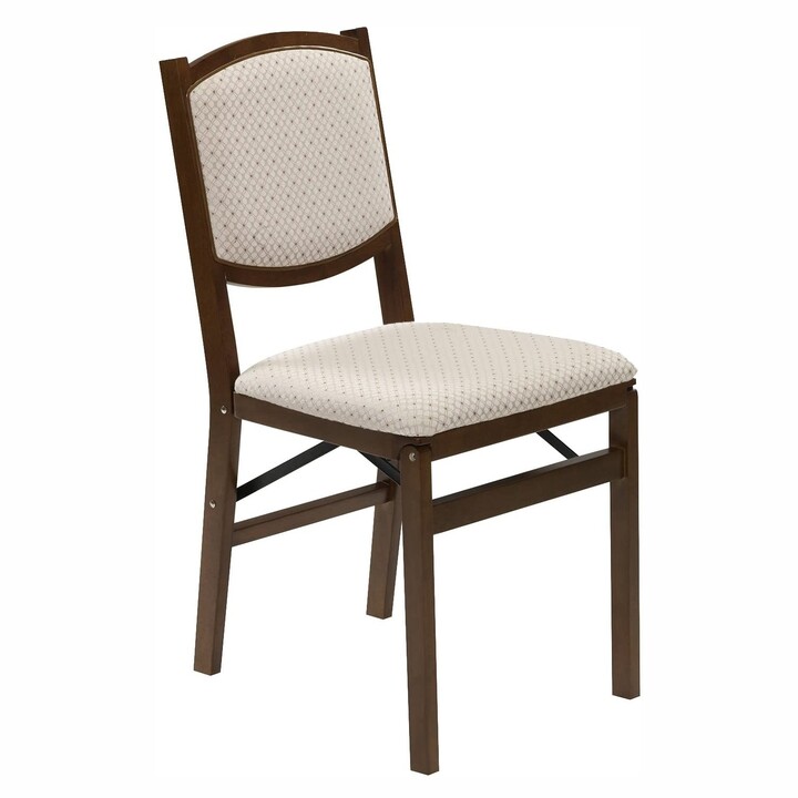 MECO Stakmore Contemporary Upholstered Back Fruitwood Folding Dining
