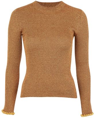Topshop Fluted frill knit top