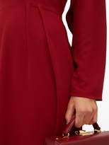 Thumbnail for your product : Emilia Wickstead Autumn Pleated High-neck Crepe Midi Dress - Womens - Burgundy