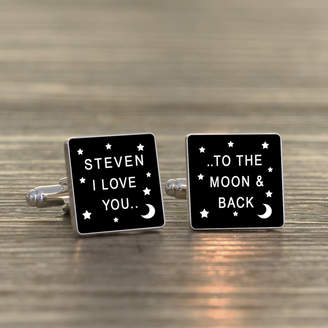 Nest Personalised 'I Love You...' Silver Cufflinks