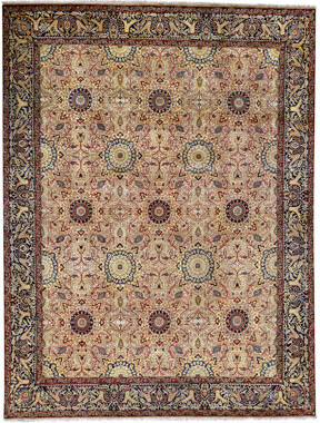 Bokara Rug Co., Inc. High-Quality Hand-Knotted Cream And Blue Area Rug