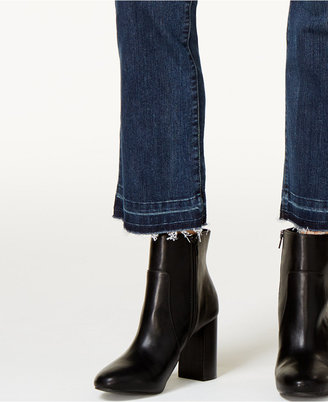Jessica Simpson Cherish Cropped Wright Blue Wash Flare-Leg Jeans