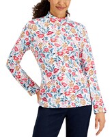 Thumbnail for your product : Karen Scott Women's Janelle Printed Mock-Neck Top, Created for Macy's