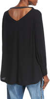 Thumbnail for your product : Brunello Cucinelli High-Low Silk Blouse with Monili Detail