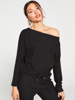 Thumbnail for your product : Very Ribbed Snit Slouch Co Ord Top - Black