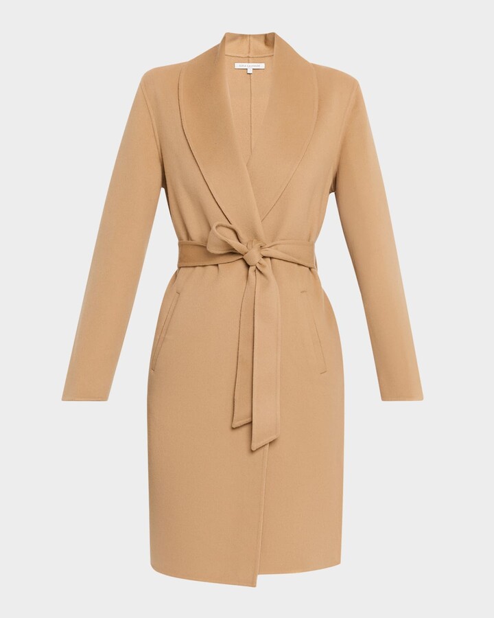 Sofia Cashmere Double-Face Belted Wrap Coat
