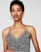 Thumbnail for your product : Express Geometric Ruffle Smocked Waist Maxi Dress