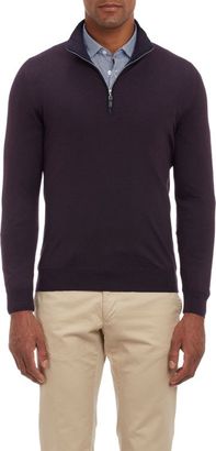 Svevo Tipped Half-Zip Sweater-Purple