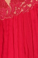 Thumbnail for your product : Tadashi Shoji Lace Inset Pleated Silk Chiffon Gown