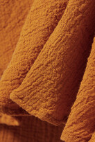 Thumbnail for your product : CARAVANA Ayikal Open-back Leather-trimmed Cotton-gauze Maxi Dress - Orange