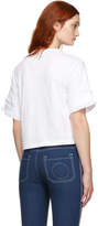 Thumbnail for your product : See by Chloe White Ruffle Sleeve T-Shirt