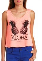 Thumbnail for your product : Charlotte Russe Pineapples Aloha Swing Tank Top
