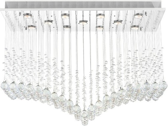 CWI Lighting CWILightingTwinkle11LightFlushMountWithChromeFinish