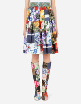 Thumbnail for your product : Dolce & Gabbana Patchwork poplin midi skirt