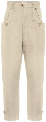 high rise cotton pants