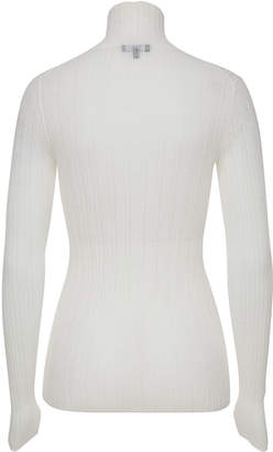 Theory Sheer Turtleneck Pullover with Wool