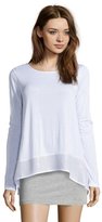Thumbnail for your product : BCBGMAXAZRIA white knit sequin trim scoop neck hi low 'Roseann' tee