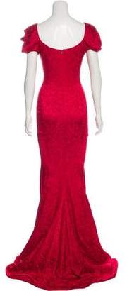 Zac Posen Embroidered Evening Gown