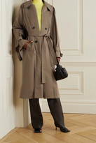 Thumbnail for your product : Acne Studios net Sustain Belted Double-breasted Organic Cotton-blend Gabardine Trench Coat - Light brown