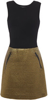 Thumbnail for your product : Boutique Moschino Quilted Lamé And Ribbed-knit Mini Dress