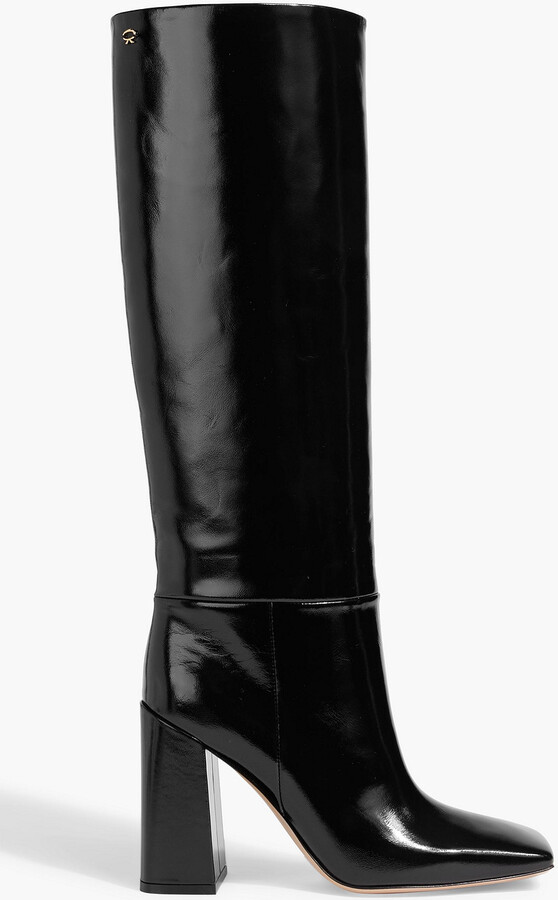 Gianvito Rossi Vanta glossed-leather knee boots
