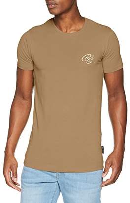 Crosshatch Men's hulton Regular Fit Short Sleeve T - Shirt, Grey (Lt Grey Marl CS18), L (Manufacturer Size: L)