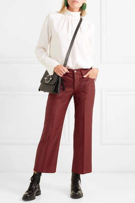 Marc Jacobs Cropped Houndstooth Twill Straight-leg Pants - Red