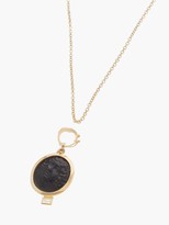 Thumbnail for your product : Azlee - Nymph Baguette-diamond & 18kt Gold Necklace - Black Gold