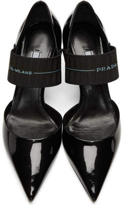 Prada Black Patent DOrsay Heels