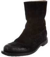 Thumbnail for your product : Gucci Distressed Suede Ankle Boots